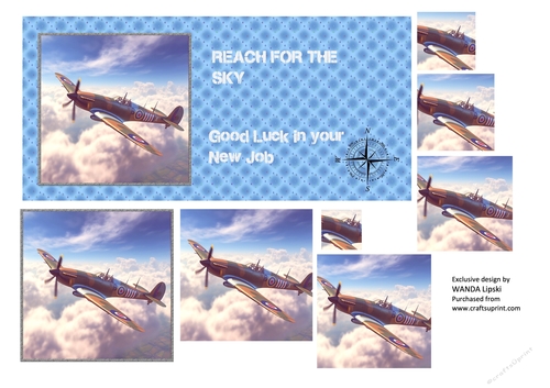 DL REACH FOR THE SKY SPITFIRE NEW JOB CARD FRONT