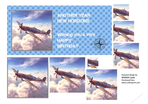 DL NEW HORIZONS SPITFIRE BIRTHDAY CARD FRONT