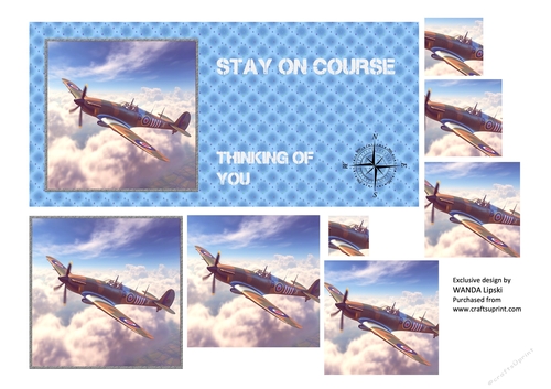 DL STAY ON COURSE SPITFIRE SUPPORTIVE/FRIENDSHIP CARD FRONT