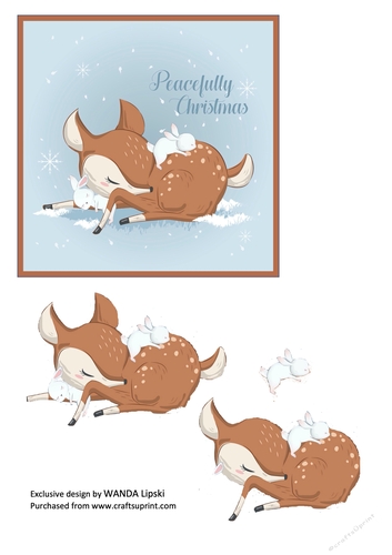 DEERLY BELOVED SLEEPY CHRISTMAS CARD FRONT
