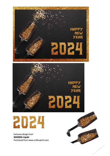 CHAMPAGNE SPARKLES  NEW YEAR TOPPER