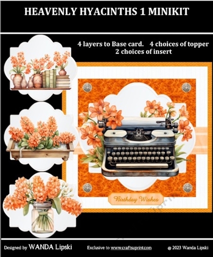 HEAVENLY HYACINTHS MINIKIT 1 ALL OCCASIONS CARD FRONT TOPPERS