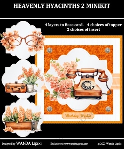 HEAVENLY HYACINTHS MINIKIT 2 ALL OCCASIONS CARD FRONT TOPPERS