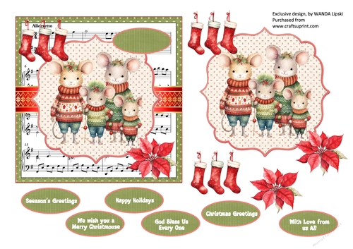 MERRY CHRISTMOUSE CLASSIC FAMILY CARD FRONT