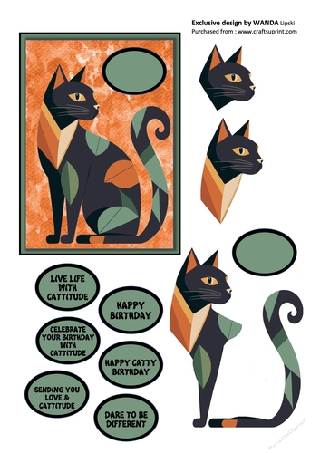 MATISSE WITH CATTITUDE MODERN ART BIRTHDAY CARD FRONT