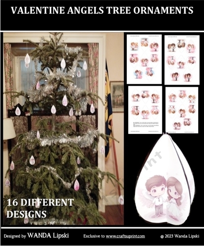 VALENTINE ANGELS TREE ORNAMENTS
