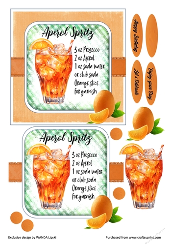 COCKTAIL COASTER BIRTHDAY CARD FRONT 1 APEROL SPRITZ