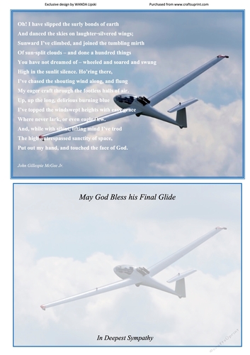 FINAL GLIDE SYMPATHY CARD FOR GLIDER PILOTS