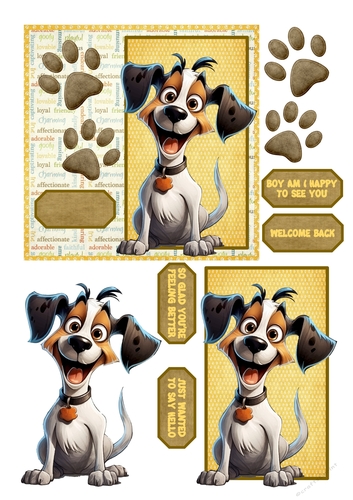 ONE HAPPY DOG GET WELL/WELCOME/HELLO CARD FRONT