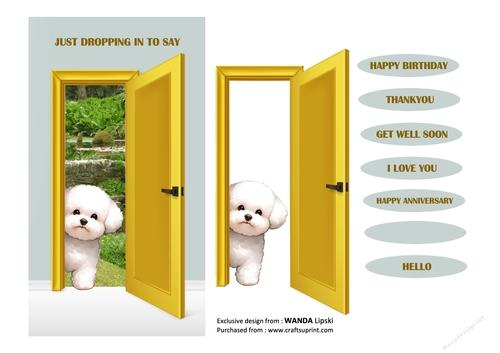 JUST DROPPING IN TO SAY PEEKING POOCHES - BICHON FRISE