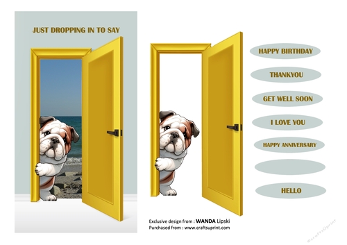 JUST DROPPING IN TO SAY PEEKING POOCHES - BULLDOG