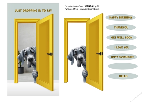 JUST DROPPING IN TO SAY PEEKING POOCHES - GREAT DANE
