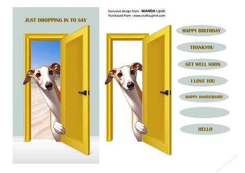 JUST DROPPING IN TO SAY PEEKING POOCHES - GREYHOUND