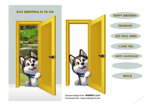 JUST DROPPING IN TO SAY PEEKING POOCHES - HUSKY