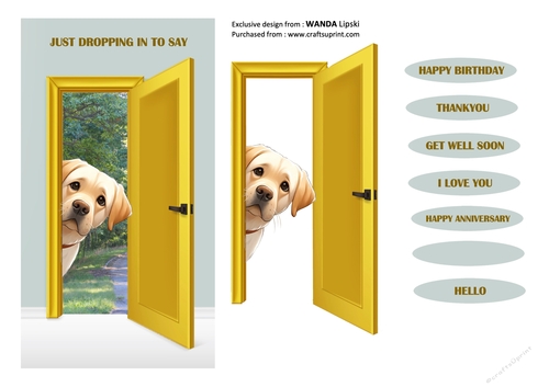 JUST DROPPING IN TO SAY PEEKING POOCHES - LABRADOR