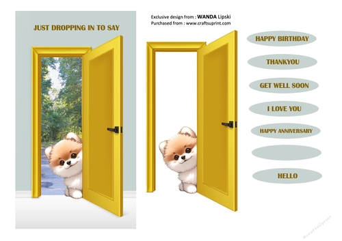 JUST DROPPING IN TO SAY PEEKING POOCHES - POMERANIAN