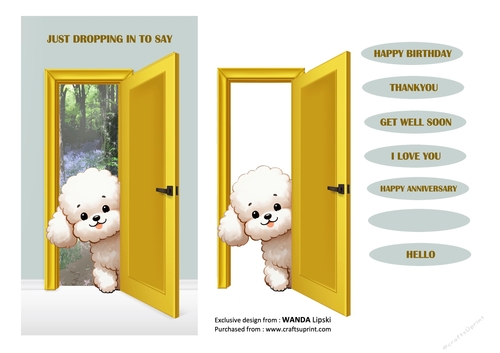 JUST DROPPING IN TO SAY PEEKING POOCHES - POODLE