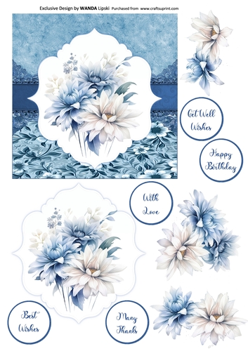 DUSTY BLUE FLORALS ALL OCCASIONS CARD FRONT 1