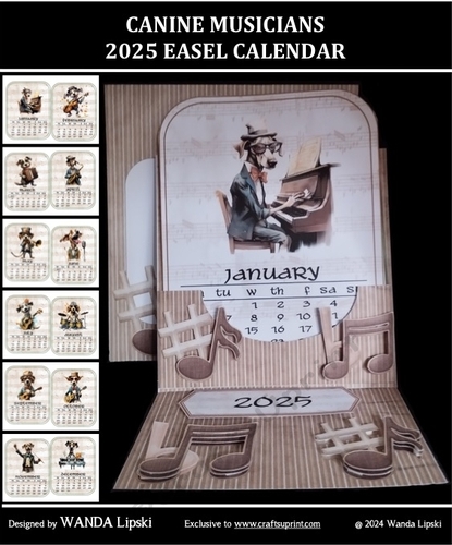 CANINE MUSICIANS 2025 EASEL CALENDAR