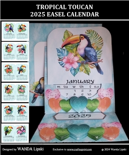 TROPICAL TOUCAN 2025 EASEL CALENDAR