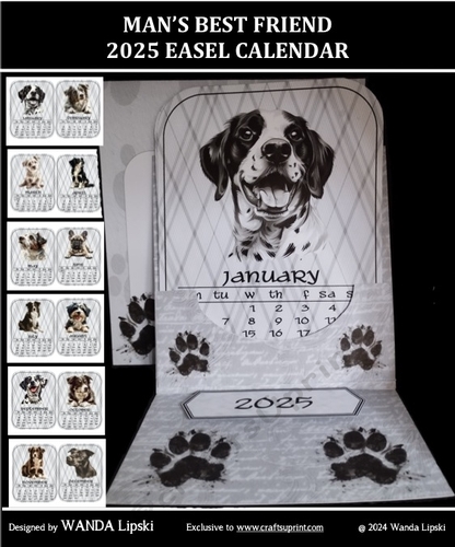 MANS BEST FRIEND 2025 EASEL CALENDAR