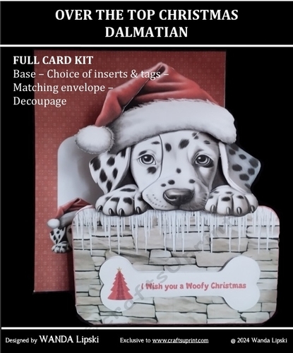 CHRISTMAS DALMATIAN  OVER THE TOP CARD KIT