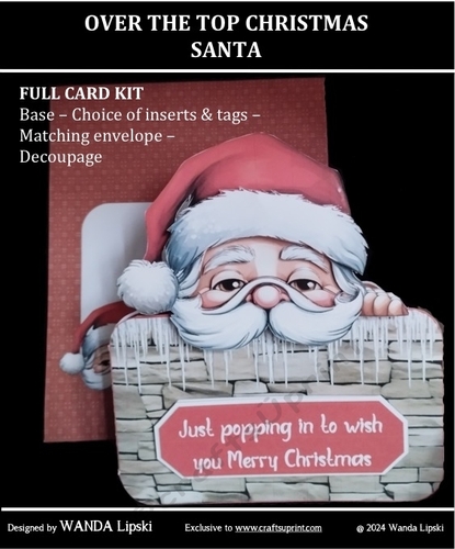  OVER THE TOP CHRISTMAS SANTA CARD KIT