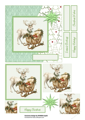 REINDEER WITH SLEIGH STEP BY STEP EASY CARD TOPPER