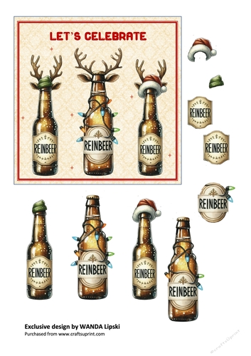 CELEBRATE CHRISTMAS WITH REINBEER CARD TOPPER