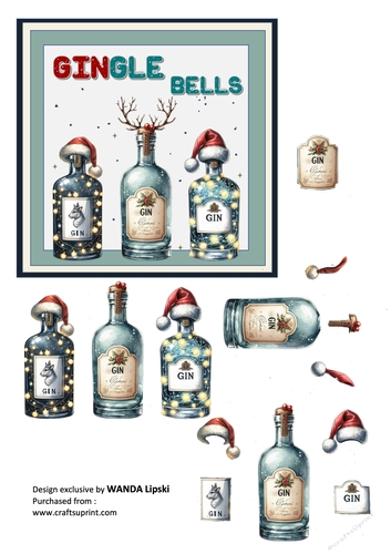 GINGLE BELLS HUMOROUS CHRISTMAS TOPPER