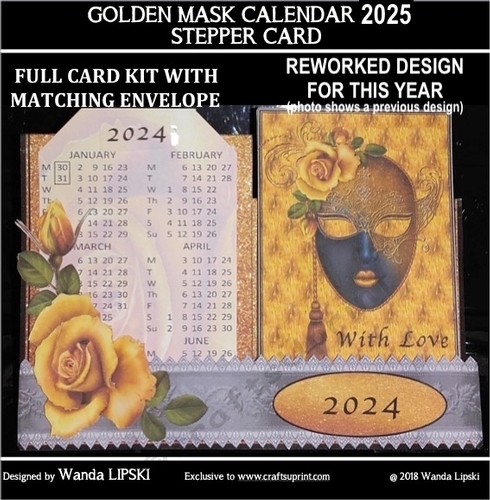 2025 GOLDEN MASQUERADE CALENDAR STEPPER CARD KIT