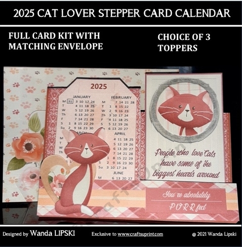 2025 CAT LOVER STEPPER CALENDAR CARD KIT