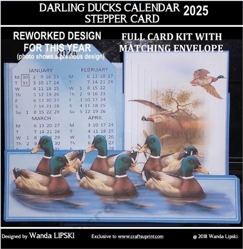 2025 DARLING DUCKS CALENDAR STEPPER CARD 