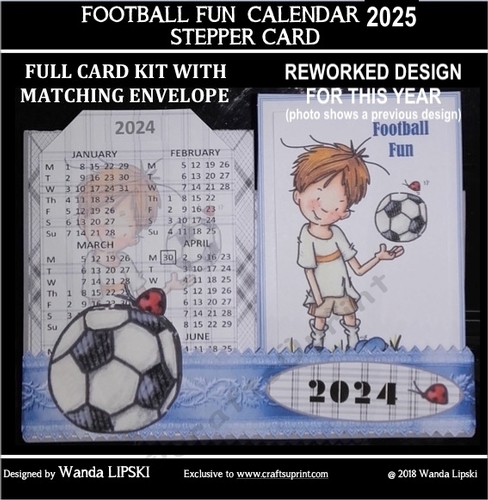 2025 FOOTBALL FUN CALENDAR STEPPER CARD