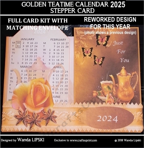 2025 GOLDEN TEATIME CALENDAR STEPPER CARD