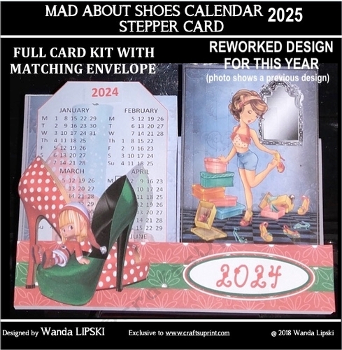 2025 MAD ABOUT SHOES CALENDAR STEPPER CARD