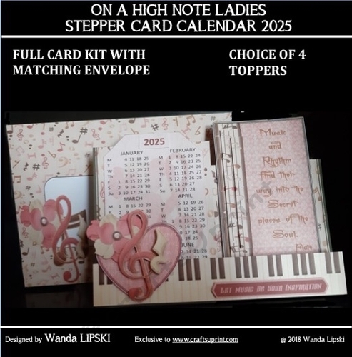 2025 ON A HIGH NOTE LADIES CALENDAR STEPPER CARD