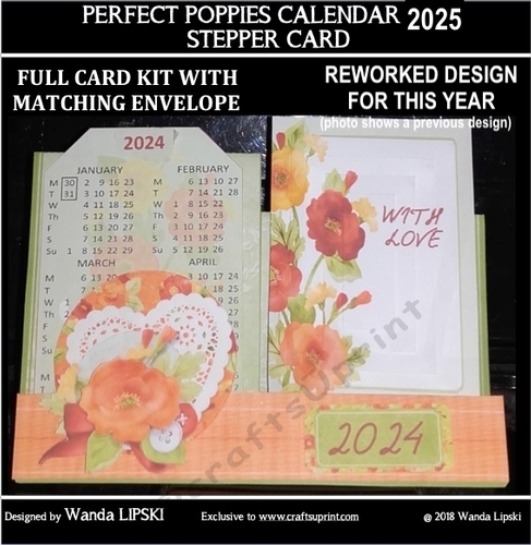 2025 PERFECT POPPIES CALENDAR STEPPER CARD
