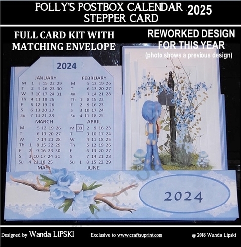 2025 POLLYS POSTBOX CALENDAR STEPPER CARD