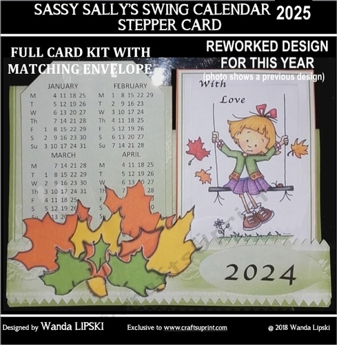2025 SASSY SALLYS SWING CALENDAR STEPPER CARD
