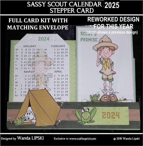 2025 SASSY SCOUT CALENDAR STEPPER CARD