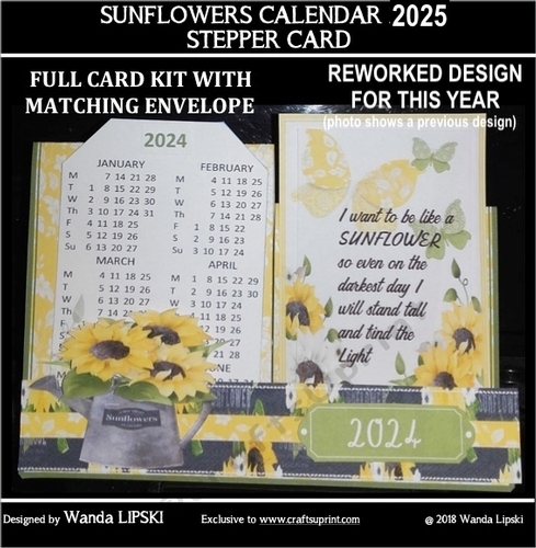 2025 SUNFLOWERS CALENDAR STEPPER CARD