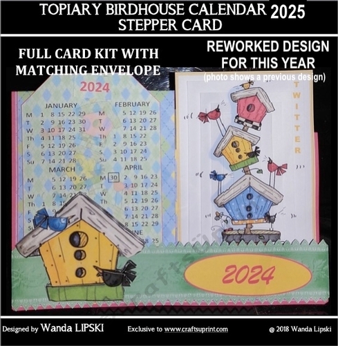 2025 TOPIARY BIRDHOUSE CALENDAR STEPPER CARD