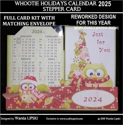 2025 WHOOTIE HOLIDAYS CALENDAR STEPPER CARD