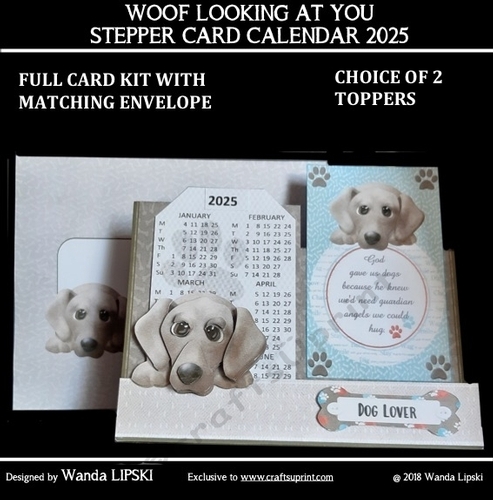 2025 WOOF LOOKING AT YOU CALENDAR STEPPER CARD