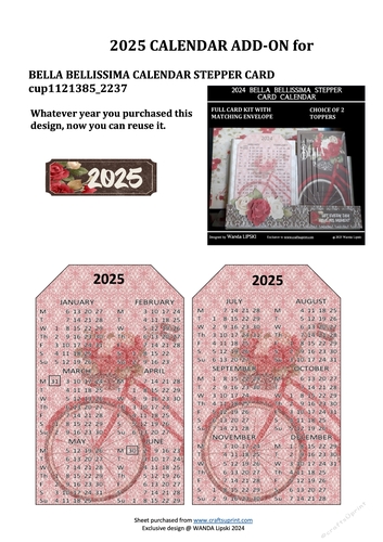 2025 ADD-ON FOR BELLA BELLISSIMA STEPPER CALENDAR CARD