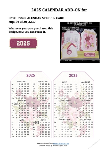 2025 ADD-ON FOR BEYOUTIFUL STEPPER CALENDAR CARD