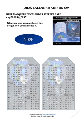 2025 ADD-ON FOR BLUE MASQUERADE STEPPER CALENDAR CARD