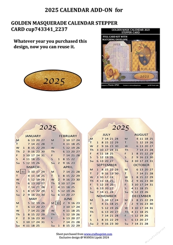 2025 ADD-ON FOR GOLDEN MASQUERADE STEPPER CALENDAR CARD