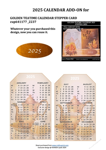 2025 ADD-ON FOR GOLDEN TEATIME STEPPER CALENDAR CARD
